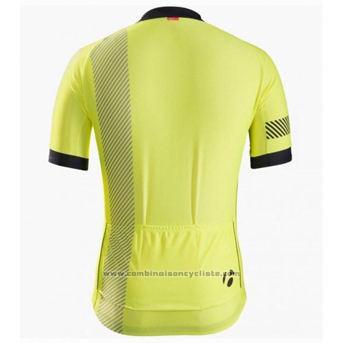 2016 Maillot Cyclisme Bontrager Noir et Jaune Manches Courtes et Cuissard
